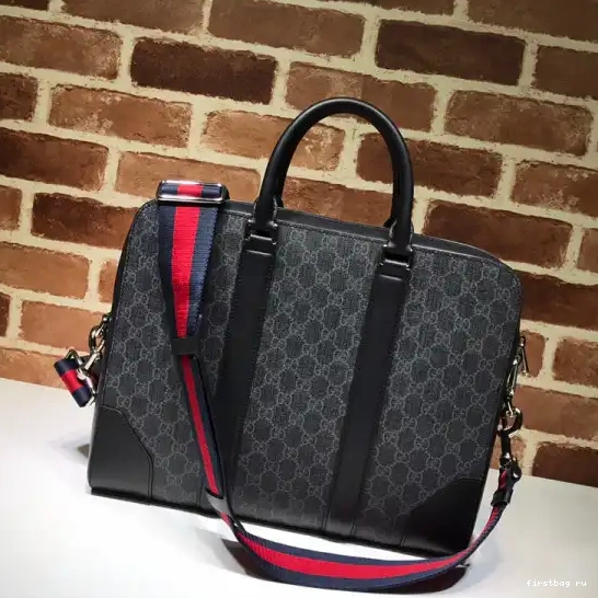 First bag ru GUCCI Black GG briefcase 0613